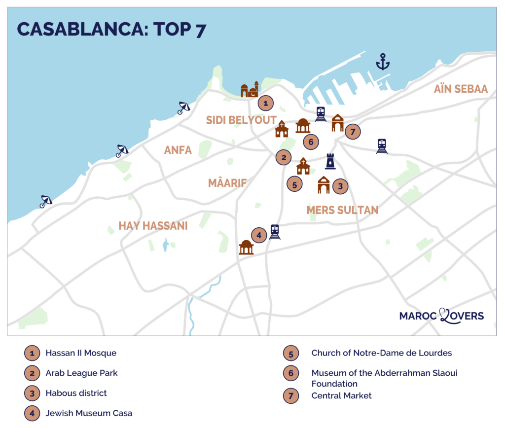 casablanca attractions map