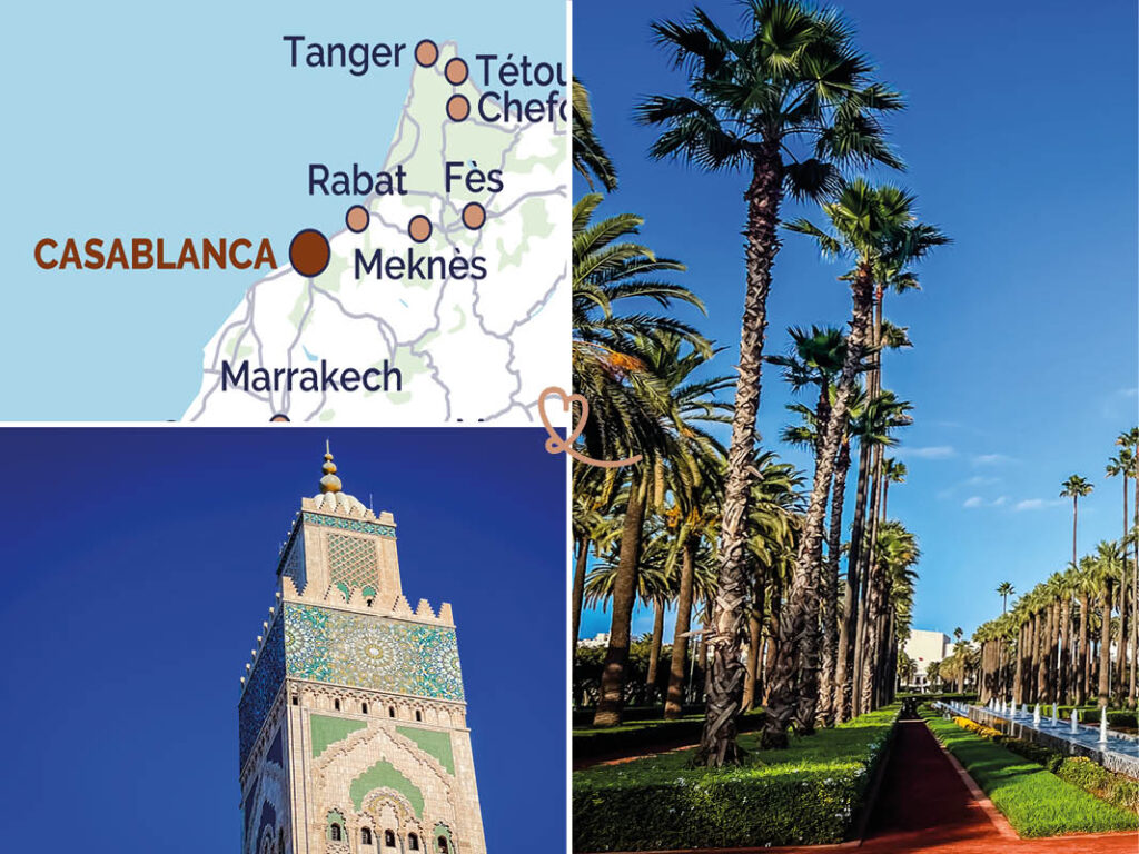 Descubra todas as opções para chegar a Casablanca em Marrocos e saiba como se deslocar na cidade: autocarro, comboio, elétrico, carro, avião, etc.