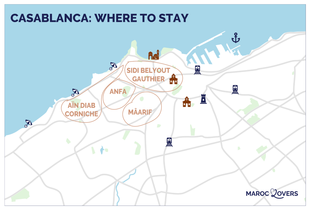 map best places to stay in casablanca
