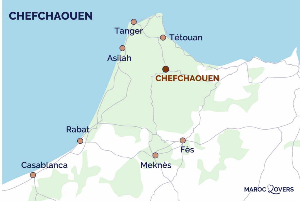 mapa chefchaouen Marruecos