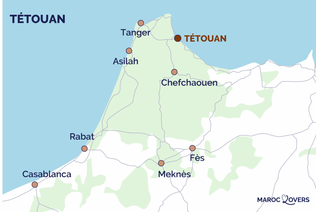 Kort Tetouan Marokko nord