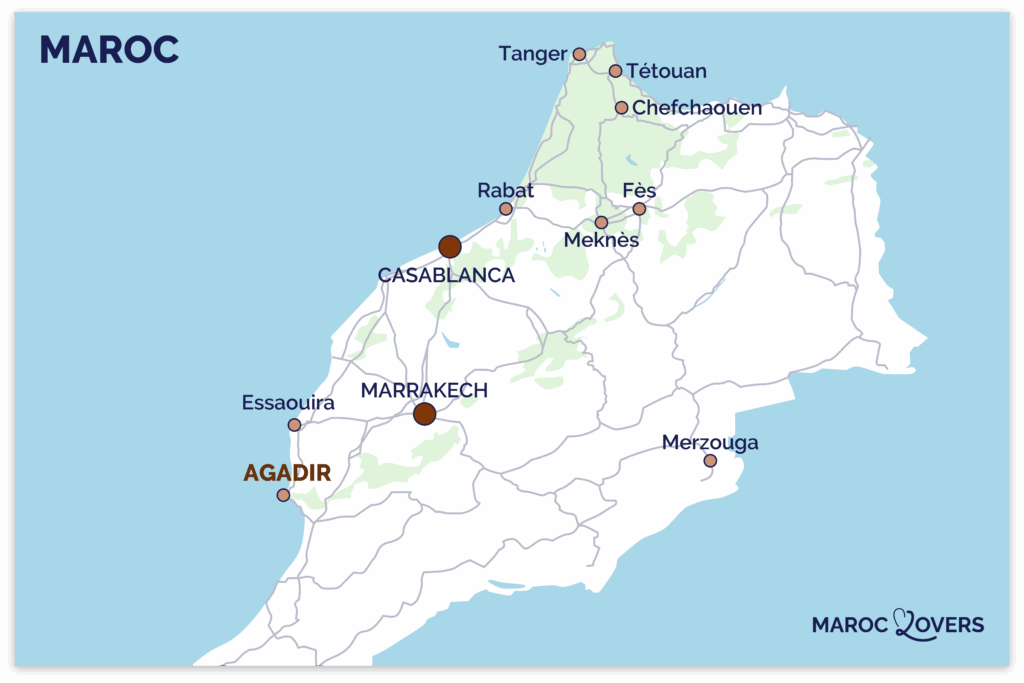 map agadir Morocco