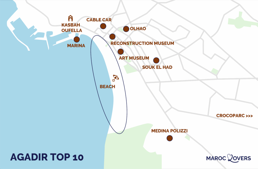 agadir attractions map