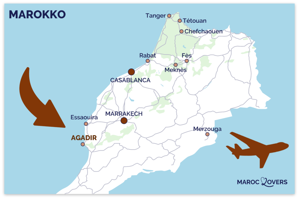 Hvordan kommer man til Agadir i Marokko?