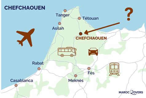 Al onze tips om naar Chefchaouen te reizen: vluchten, excursies, transfers en transportmogelijkheden om uw bestemming te bereiken