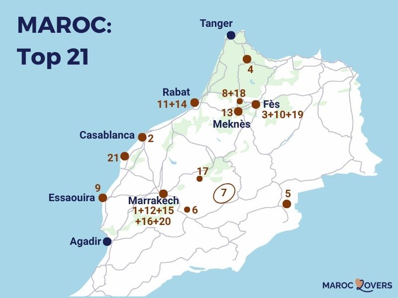 Map of Morocco's Must-See Attractions