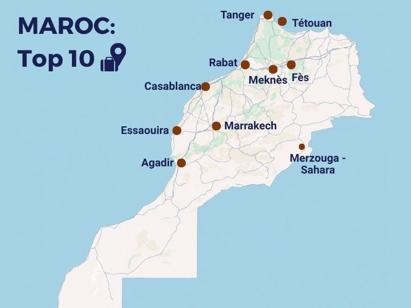 Map of the Best Destinations in Morocco